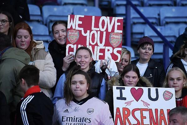 Arsenal Fans at Leicester City vs Arsenal: Barclays Women's Super League Match, 2022-23