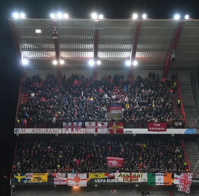 Framed Print : Arsenal Fans in Liege: UEFA Europa League Match against Standard Liege, 2019