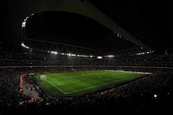 Arsenal Fans Light Up Emirates Stadium during FA Cup Match against Coventry City