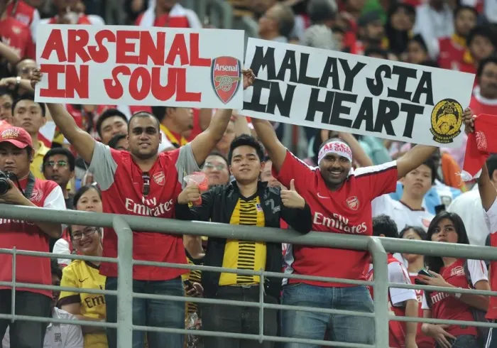 Framed Print : Arsenal fans. Malaysia XI 0: 4 Arsenal, Bukit Jalil Stadium, Kuala Lumpur, Malaysia, 13 / 7 / 2011 Framed Print : Arsenal fans. Malaysia XI 0: 4 Arsenal, Bukit Jalil Stadium, Kuala Lumpur, Malaysia, 13 / 7 / 2011