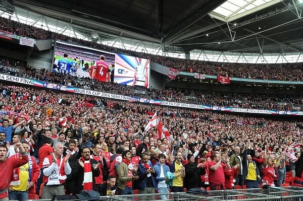 Arsenal fans before the match. Arsenal 1: 1 Wigan Athletic. 4: 2 after penalties. FA Cup Semi Final