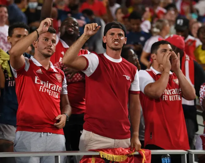 Framed Print : Arsenal Fans in Orlando: A Passionate Showdown Against Chelsea at the Florida Cup, 2022