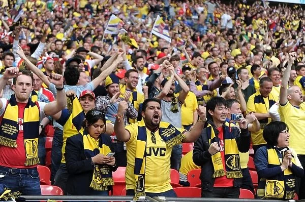 Arsenal Fans Passionate Moment at the 2015 FA Cup Final vs Aston Villa, Wembley Stadium, London