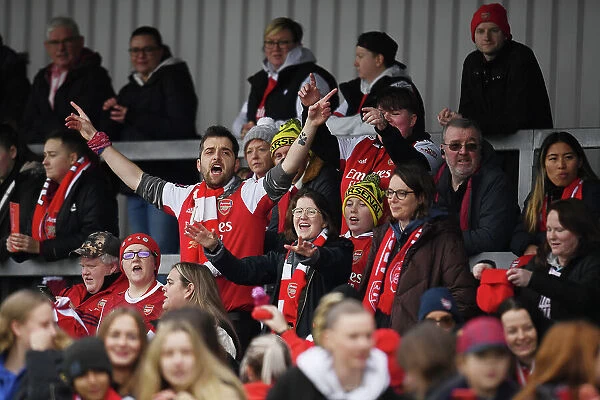 Arsenal Fans Passionate Support at FA Cup Fourth Round: Arsenal Women vs Leeds United Women