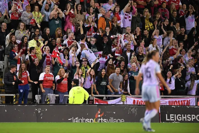 Framed Print : Arsenal Fans Rally at Manchester United vs. Arsenal FC - Barclays Women's Super League Match, 2023 Framed Print : Arsenal Fans Rally at Manchester United vs. Arsenal FC - Barclays Women's Super League Match, 2023