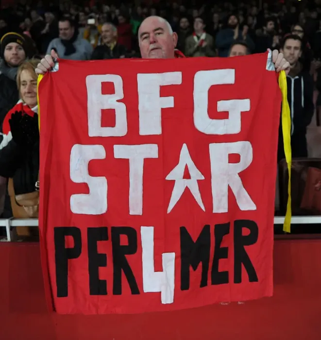 Framed Print : Arsenal Fan's Reaction After a Tough Loss to Bournemouth, Premier League 2015-16