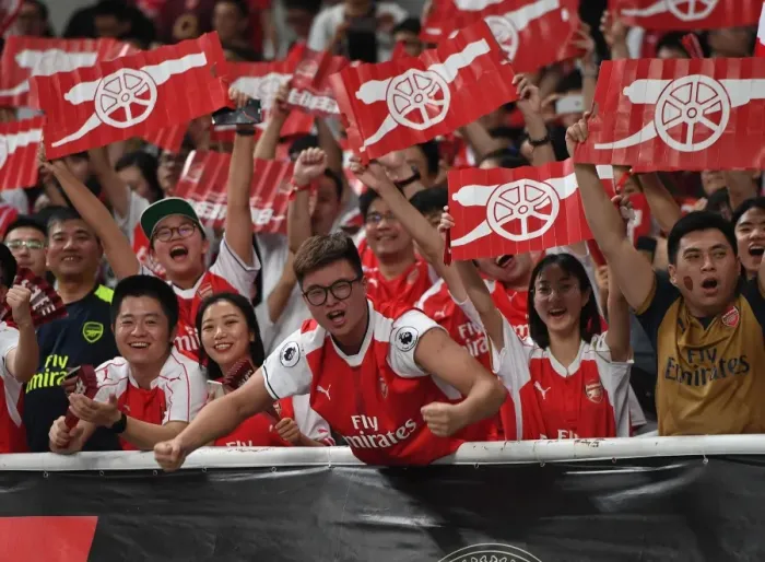 Framed Print : Arsenal Fans in Shanghai: Pre-Season Clash with Bayern Munich, 2017