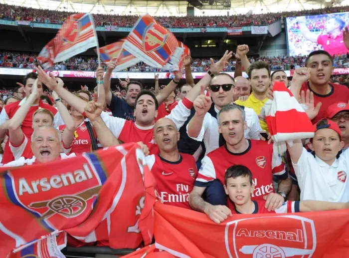 Framed Print : Arsenal fans in the stadium after the match. Arsenal 3: 2 Hull City. FA Cup Final Framed Print : Arsenal fans in the stadium after the match. Arsenal 3: 2 Hull City. FA Cup Final