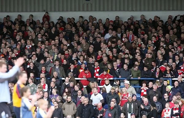 Arsenal fans standing on the terracing