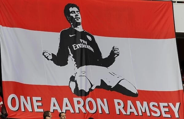 Arsenal fans show their support for injured Aaron Ramsey. Arsenal 3: 1 Burnley