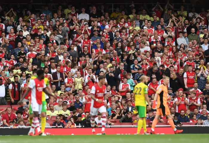 Framed Print : Arsenal Fans in Full Swing: Arsenal vs Norwich City, Premier League 2021-22 Framed Print : Arsenal Fans in Full Swing: Arsenal vs Norwich City, Premier League 2021-22
