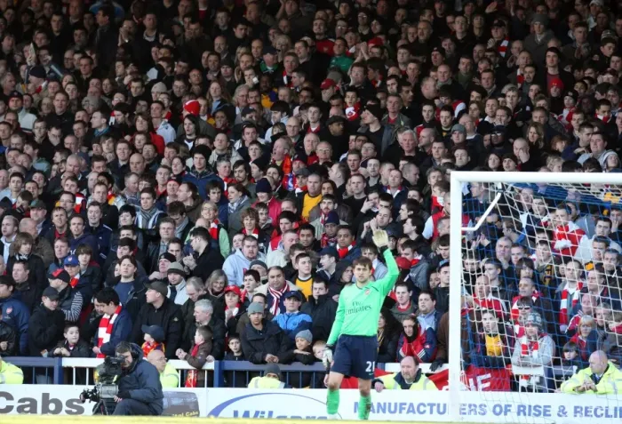 Framed Print : Arsenal fans on the terracing