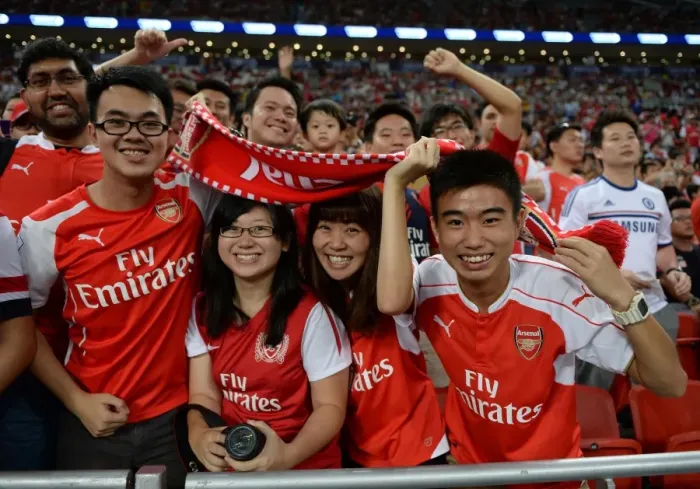 Framed Print : Arsenal Fans Unite: Arsenal v Everton - Barclays Asia Trophy 2015, Singapore