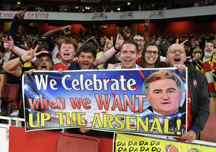 Framed Print : Arsenal Fans Unite: Aston Villa Match, Emirates Stadium, 2022-23 Premier League Framed Print : Arsenal Fans Unite: Aston Villa Match, Emirates Stadium, 2022-23 Premier League