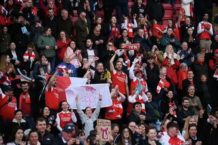 Framed Print : Arsenal Fans Unite: Tottenham Hotspur vs. Arsenal, FA Women's Super League, London, 2023