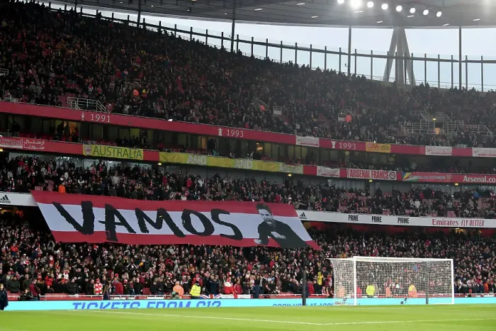 Framed Print : Arsenal Fans Unite: Vamos Banner at Emirates Stadium During Arsenal v Southampton Match, 2022-23 Framed Print : Arsenal Fans Unite: Vamos Banner at Emirates Stadium During Arsenal v Southampton Match, 2022-23