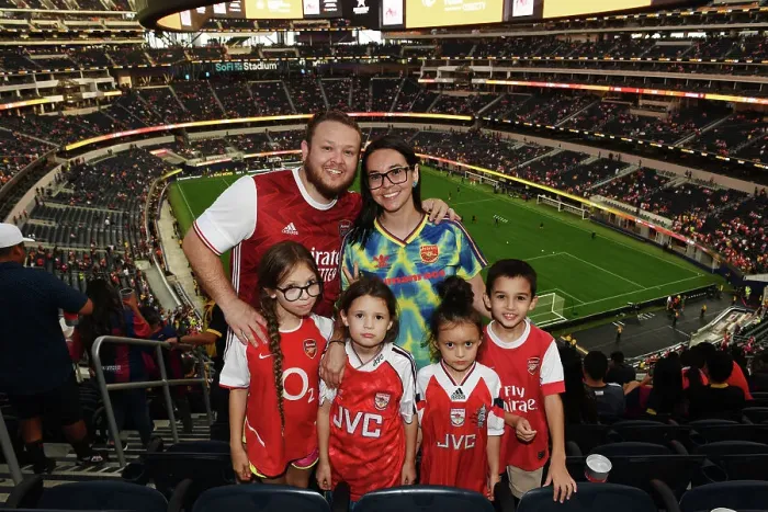 Framed Print : Arsenal Fans United: Arsenal vs. FC Barcelona Pre-Season Clash at SoFi Stadium, 2023 Framed Print : Arsenal Fans United: Arsenal vs. FC Barcelona Pre-Season Clash at SoFi Stadium, 2023