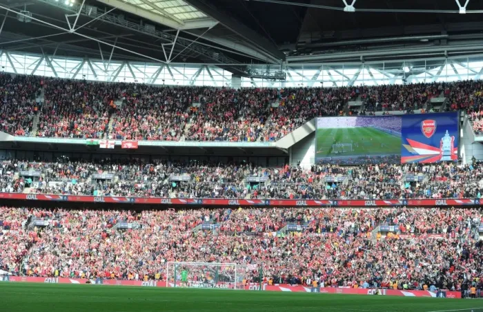 Framed Print : Arsenal Fans Unwavering Support: The FA Cup Semi-Final Showdown vs Manchester City