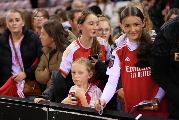 Framed Print : Arsenal Fans Watch Manchester United vs. Arsenal - Barclays Women's Super League Clash (2023-24)