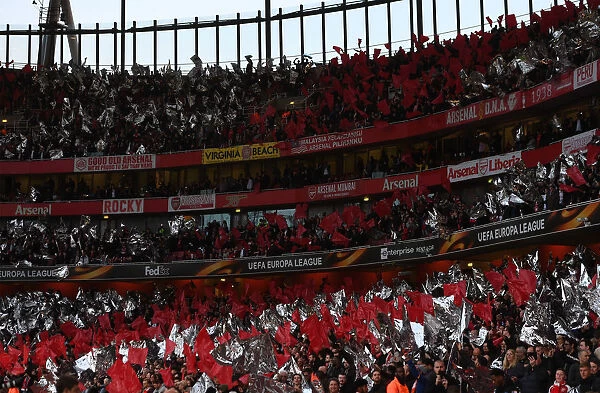 Arsenal Fans Wave Flags: Europa League Semi-Final vs Atletico Madrid