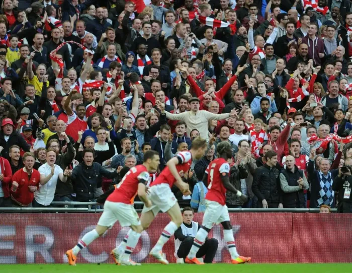 Framed Print : Arsenal Fans Go Wild: Per Mertesacker's FA Cup Semi-Final Thunderbolt Framed Print : Arsenal Fans Go Wild: Per Mertesacker's FA Cup Semi-Final Thunderbolt