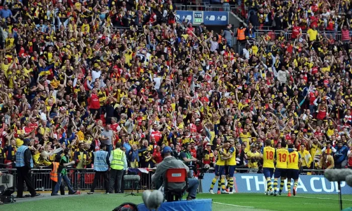 Framed Print : Arsenal Fans Go Wild: Theo Walcott's FA Cup-Winning Goal vs. Aston Villa, 2015 Framed Print : Arsenal Fans Go Wild: Theo Walcott's FA Cup-Winning Goal vs. Aston Villa, 2015