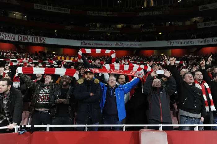 Framed Print : Arsenal Fans Go Wild: Upset Victory over Manchester City in Premier League (2015-16)