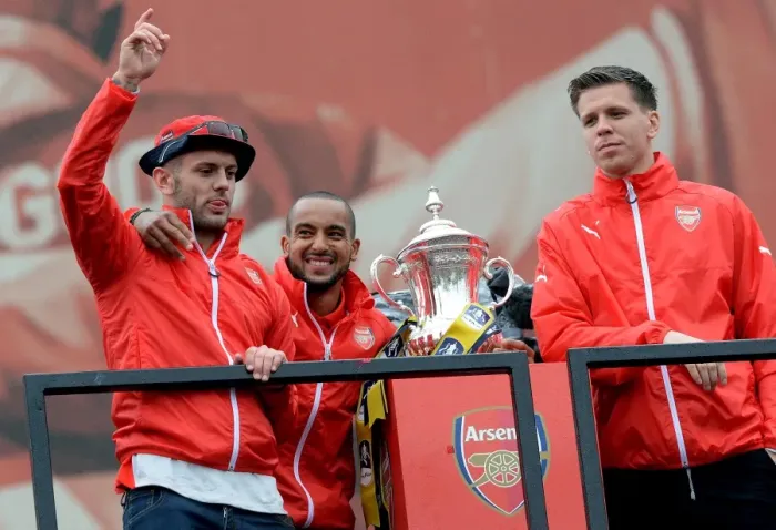 Framed Print : Arsenal FC: 2014-15 FA Cup Victory Parade - Celebrating Triumph