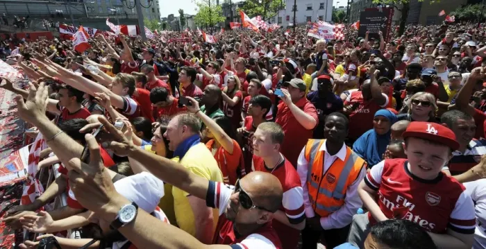 Framed Print : Arsenal FC: 2014 FA Cup Victory Parade - Champions Celebrate with the Trophy Framed Print : Arsenal FC: 2014 FA Cup Victory Parade - Champions Celebrate with the Trophy