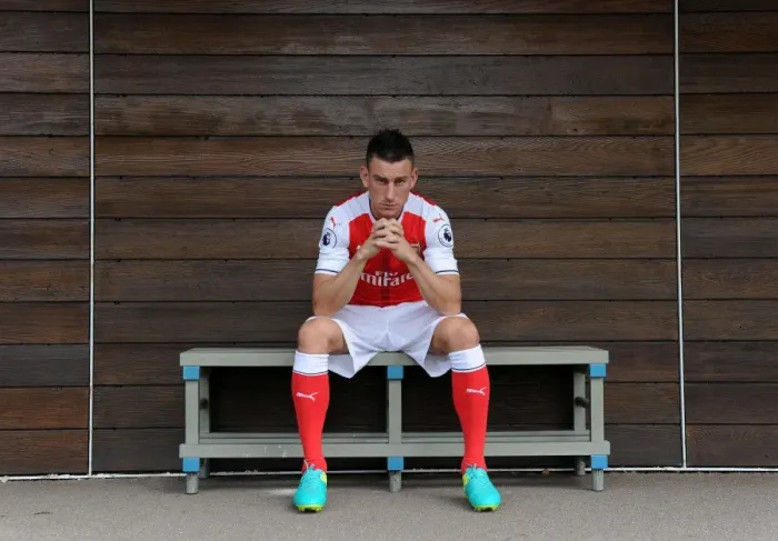 Framed Print : Arsenal FC 2016-17 Squad: Laurent Koscielny at Photocall Framed Print : Arsenal FC 2016-17 Squad: Laurent Koscielny at Photocall