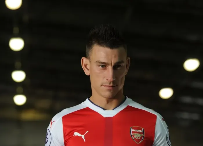 Framed Print : Arsenal FC 2016-17 Squad: Laurent Koscielny at Team Photocall