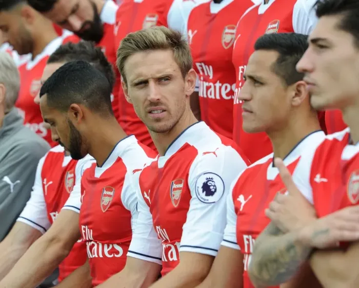 Framed Print : Arsenal FC 2016-17 Squad: Nacho Monreal at Arsenal Photocall