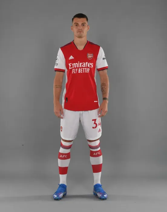 Framed Print : Arsenal FC: 2021-22 Team Photocall - Granit Xhaka