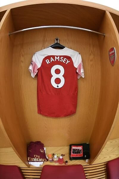 Arsenal FC: Aaron Ramsey's Empty Jersey in the Changing Room Before Arsenal v Southampton (2018-19)