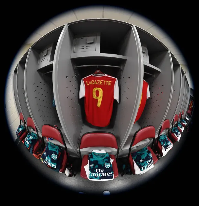Framed Print : Arsenal FC: Alexis Lacazette's Pre-Season Jersey in Arsenal Changing Room, Commerce City, Colorado (Colorado Rapids v Arsenal 2019-20)