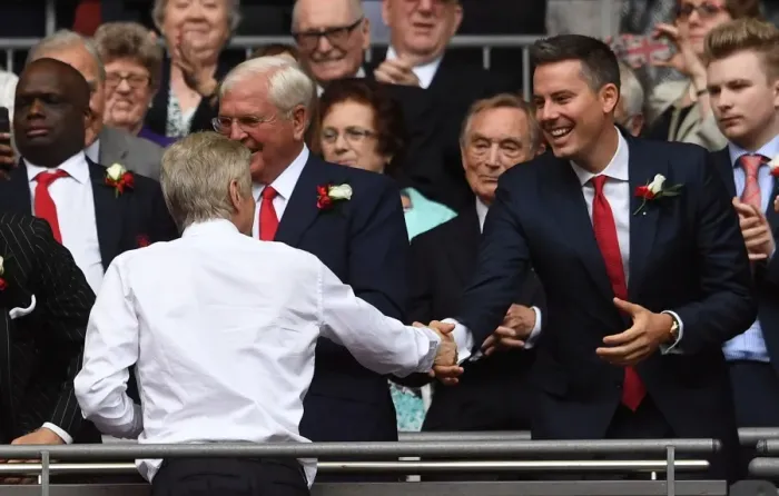 Framed Print : Arsenal FC: Arsene Wenger and Josh Kroenke Celebrate FA Cup Victory over Chelsea Framed Print : Arsenal FC: Arsene Wenger and Josh Kroenke Celebrate FA Cup Victory over Chelsea