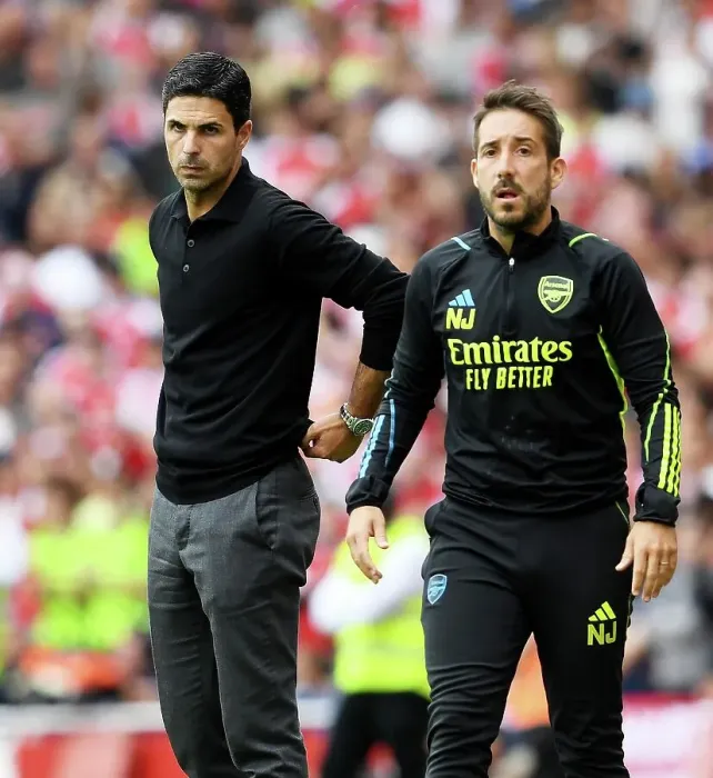 Framed Print : Arsenal FC: Arteta and Jover Strategize Set Pieces Against Nottingham Forest (2023-24) Framed Print : Arsenal FC: Arteta and Jover Strategize Set Pieces Against Nottingham Forest (2023-24)