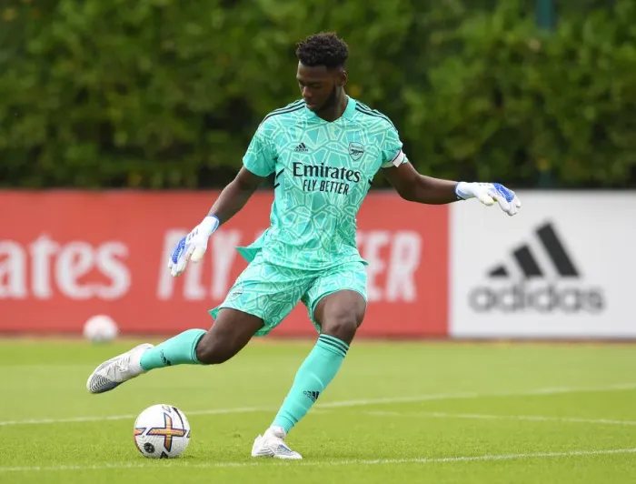 Framed Print : Arsenal FC: Arthur Okonkwo in Pre-Season Action Against Ipswich Town Framed Print : Arsenal FC: Arthur Okonkwo in Pre-Season Action Against Ipswich Town