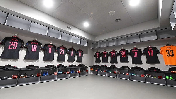 Arsenal FC in the Atletico Madrid Changing Room before the Europa League Semi-Final Second Leg
