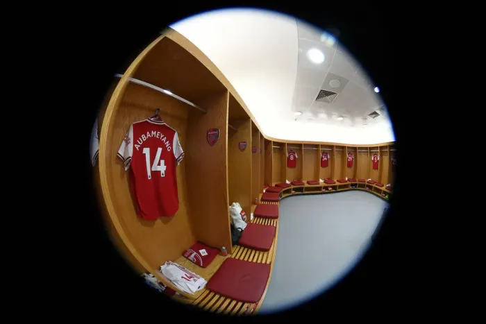 Framed Print : Arsenal FC: Aubameyang's Emirates Shirt Before Arsenal v AFC Bournemouth (2019-20)