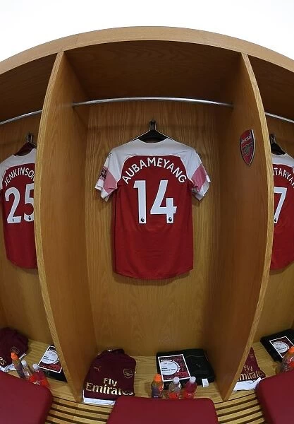 Arsenal FC: Aubameyang's Shirt in Emirates Changing Room before Arsenal vs Newcastle United (2018-19)