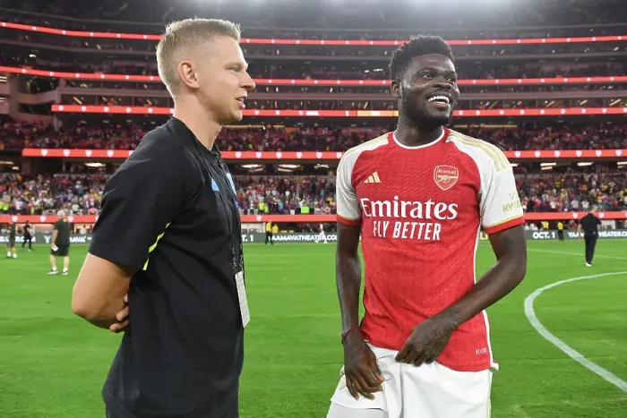Framed Print : Arsenal and FC Barcelona: A Pre-Season Rivalry - Arsenal's Zinchenko and Partey Connect Amidst Intense Training in Inglewood, California (2023) Framed Print : Arsenal and FC Barcelona: A Pre-Season Rivalry - Arsenal's Zinchenko and Partey Connect Amidst Intense Training in Inglewood, California (2023)