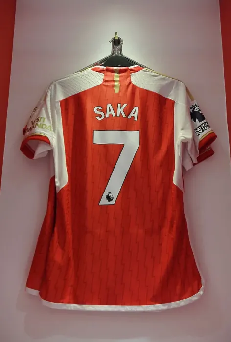 Framed Print : Arsenal FC: Bukayo Saka's Match-Ready Gear for Arsenal v Fulham (2023-24) Framed Print : Arsenal FC: Bukayo Saka's Match-Ready Gear for Arsenal v Fulham (2023-24)