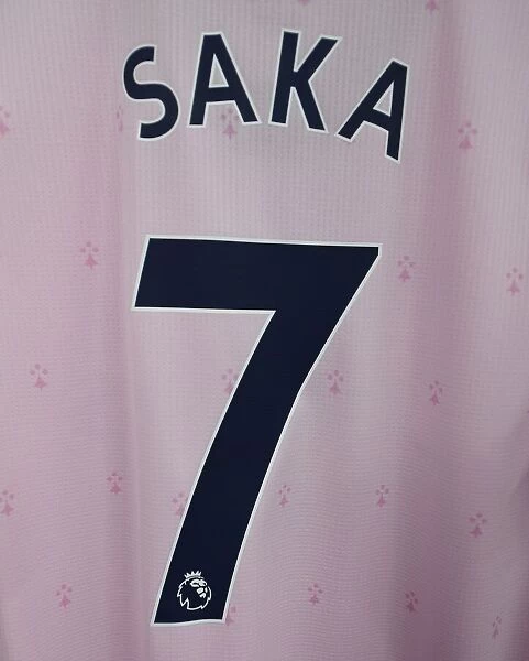 Arsenal FC: Bukayo Saka's Shirt in Arsenal Changing Room before Crystal Palace Match (2022-23)