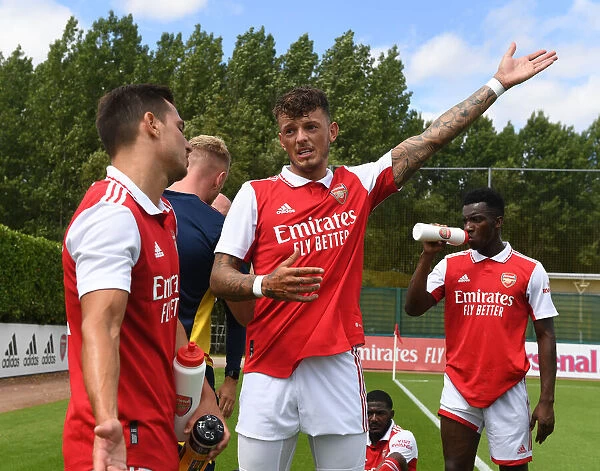 Arsenal FC: Cedric and Ben White in Action during Pre-Season Training vs Ipswich Town (2022-23)