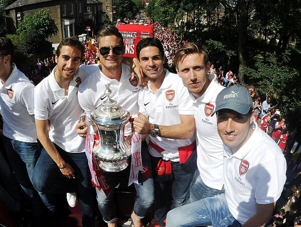 Arsenal FC: Celebrating FA Cup Victory with Flamini, Giroud, Arteta, Monreal, and Cazorla