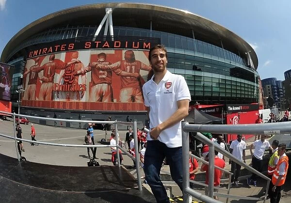 Arsenal FC: Celebrating FA Cup Victory - Mathieu Flamini Leads the Parade, London 2014