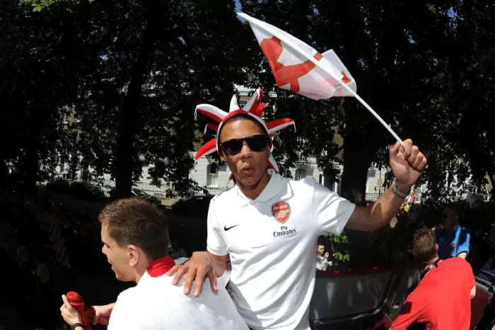 Framed Print : Arsenal FC: Celebrating FA Cup Victory - Parade with Kieran Gibbs Framed Print : Arsenal FC: Celebrating FA Cup Victory - Parade with Kieran Gibbs