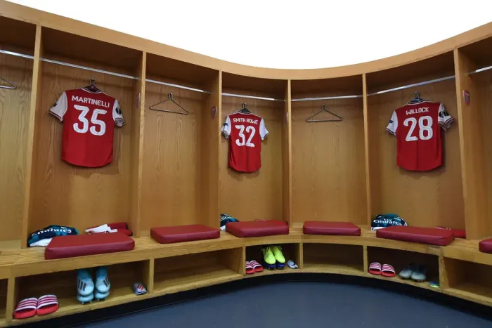 Framed Print : Arsenal FC Changing Room Before Europa League Clash vs Vitoria Guimaraes
