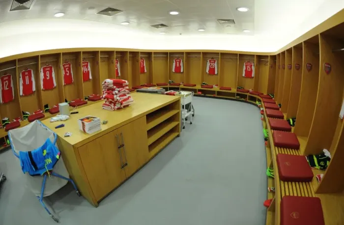 Framed Print : Arsenal FC Changing Room: Pre-Match Focus Against FC Bayern Munich in UEFA Champions League Framed Print : Arsenal FC Changing Room: Pre-Match Focus Against FC Bayern Munich in UEFA Champions League